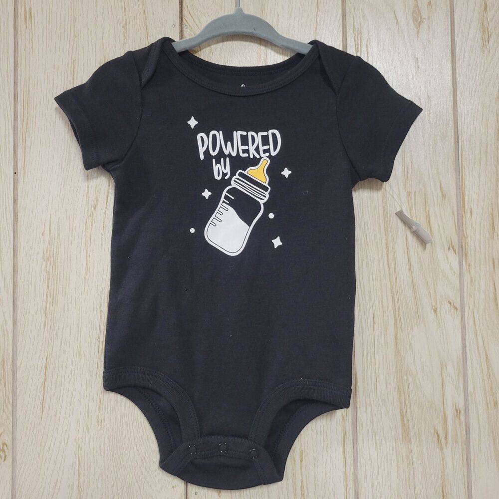 Lullaby Lane Black Powered by Milk Bodysuit 12M